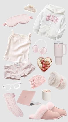 pink comfy coquette lalala girl has a cozy relaxing night in her dorm #outfitinspo #lalalala #beauty Comfy Coquette, Lalala Girl, Sleep Fits, Relaxing Night, Pink Lifestyle, Cute Preppy Outfits