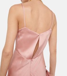 Bridal Selce Satin Slip Dress in Pink - Max Mara | Mytheresa Sleek Silk Floor-length Slip Dress, Backless Silk Maxi Dress With Satin Finish, Sleek Silk Gown With Bias Cut, Sleek Satin Maxi Slip Dress, Floor-length Modal Satin Slip Dress, Sleeveless Satin Silk Dress With Back Opening, Sleeveless Satin Dress With Back Opening, Backless Satin Finish Slip Dress, Backless Bias Cut Modal Satin Dress