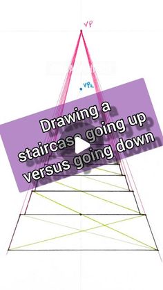 drawing a staircase going up versus going down with text overlaying the bottom right corner