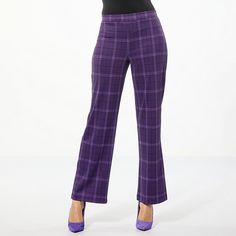 IMAN Global Chic Plaid Wide Leg Trouser  Here's your on-the-go pant for anywhere and everywhere you go. Pull them on for an effortlessly stylish edge and flattering fit. Draped Fabric, Style Icons, Chic Style, Fashion Clothes Women, Black And Brown, Wide Leg, Latest Trends, Pants For Women, Outfit Ideas