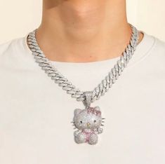 Top Seller for SANRIO HELLO KITTY Necklace CUBAN DIAMOND Silver jewelry Kuromi FASHION GIFT Y2K, Fashion Jewelry Hello Kitty Watch Silver, Kuromi Fashion, Hello Kitty Chain, Jewelry Hello Kitty, Sanrio Fashion, Hello Kitty Necklace, Hello Kitty Y2k, Jewelry Y2k, Kitty Necklace