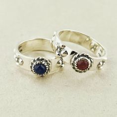 For important information, such as material information about my jewellery, my processing time, delivery information, and my return policy, please read my FAQ section. It's a lot, but it's very important. And if you need clarification, please ask. Are you a fan of Howl's Moving Castle and want a matching set of rings for you and the Howl/Sophie in your life, but have metal sensitivities? Want a Howls Moving Castle wedding set for your special day? These handmade .925 sterling silver genuine ston Howls Moving Castle Wedding, Howls Moving Castle Ring, Castle Ring, Howl Sophie, Sterling Silver Birthstone Ring, Set Of Rings, Howl And Sophie, Popular Rings, Sterling Silver Rings Set