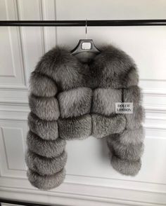 100% genuine fox fur Satin lining (30% silk, 70% polyester) Coat length- 40cm Hook fastening Mini Coat, Padded Hangers, Silver Fox, Cardigan Coat, Staple Pieces, Khaki Green