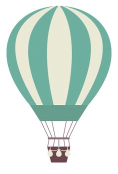 a green and white hot air balloon with the word defonic on it