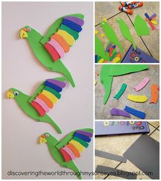 the collage shows different types of paper birds