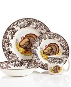 an image of a turkey dinnerware set