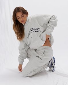 Women's 'AS' Jogger Sweatpants - Grey | Adanola Fleece Joggers For Lounging, Gray Athleisure Sweats For Loungewear, Gray Sweats With Ribbed Cuffs For Lounging, Gray Sportswear Sweats For Loungewear, Gray Tracksuit With Ribbed Cuffs For Loungewear, Gray Sweats For Loungewear Sportswear, Fleece Joggers With Elastic Waistband For Loungewear, Cotton Sportswear Sweats For Loungewear, Comfortable Gray Sweats For Loungewear