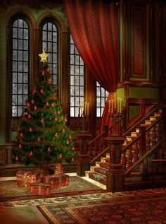 Christmas Tree Vintage Room Backdrop for Party Decoration Studio Photography Victorian Christmas Tree, Room Backdrop, Decoration Studio, Christmas Tree And Fireplace, Christmas Tree Vintage, Old Time Christmas, Christmas Photography Backdrops