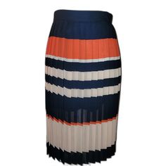 Maison Jules Women's Size 14 Accordion Pleated Skirt Lined Navy Blue Peach New Without Tags, Hung In Closet For Years But Was Always Too Small To Wear. Sharp Accordion Pleats, Zippered Back, Beautiful! Professional Wear Waist 17 1/2 Inches Length 28 Inches Spring Navy Pleated Mini Skirt, Spring Navy Pleated Skirt, Spring Pleated Navy Skirt, Navy Pleated Summer Bottoms, Navy Pleated Bottoms For Summer, Navy Pleated Summer Skirt, Navy Pleated Skirt For Summer, Navy Lined Skirt For Spring, Navy Skirt For Spring