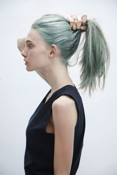 Pastel Hair, Hair Reference, Grunge Hair, Green Hair, Blue Hair, Woman Face, Hair Goals, Dyed Hair, Hair Inspo