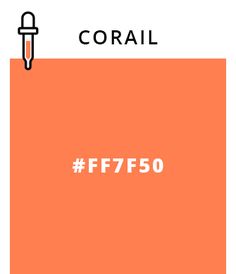 an orange square with the words coral on it