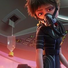 an animated character in a futuristic space station