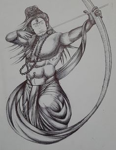 a drawing of a woman holding a bow and arrow