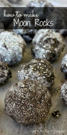 moon rocks on a baking sheet with text overlay