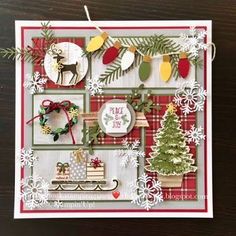 a card with christmas decorations on it