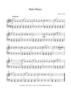 rain dance sheet music for piano