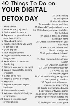 Explore 40 offline activities and reclaim the joy of living offline. Unplug, unwind, and embrace the simplicity. Start your digital detox day here Digital Detox Ideas, No Phone Day Ideas, Things To Do Not On Phone, Things To Do Offline, Things To Do Without Your Phone, Digital Detoxing, Detox Life, Offline Activities, Digital Detox Challenge