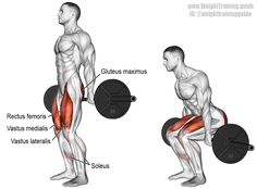 an image of a man doing squats with dumbbells and barbell curls