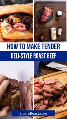 how to make tender deli - style roast beef from scratch with step by step instructions