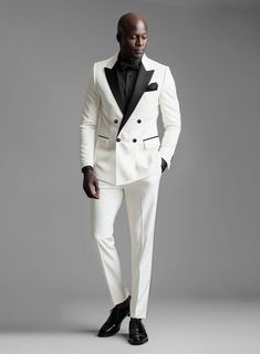 Embodying a refined aesthetic with our Off-White Double Breasted Tuxedo Suit, a quintessential choice for those who appreciate understated style. This finely tailored silhouette showcases a soft ivory hue and offers a fresh alternative to traditional suits and party wear. Perfect for warm-weather events or occasions that call for a touch of flair and luxury. Radiate confidence with this versatile piece that allows you to express your individual style.   Look Includes    Ivory Wool  Fabric  Doubl White Tux, Double Breasted Tuxedo, Traditional Suit, Radiate Confidence, Understated Style, Refined Aesthetic, Tuxedo Suit, Tuxedo Jacket, Button Jacket