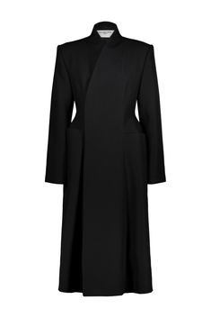 Find BALENCIAGA Double-breasted Long Coat on Editorialist. 100% Wool Made in Italy Designer Model Number: WBO704509TLT17 Designer Colour: 1000 Hourglass Coat, Designer Jackets, Long Coat Women, Body Dress, Coat Outfits, Jacket Design, Outerwear Coats, Bold Fashion, Outerwear Women