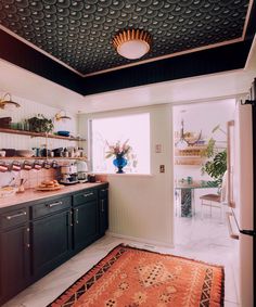 the kitchen is clean and ready to be used for cooking or dining room decorating