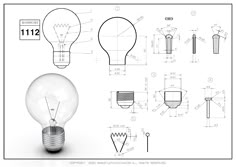 an electric light bulb is shown in this drawing