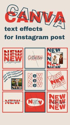 an advertisement with the words canva for instagram post on it, and several images in