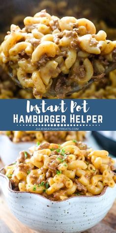 instant pot hamburger helper recipe in a bowl