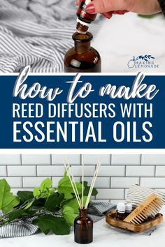 Follow this easy tutorial to make all-natural DIY reed diffusers for a freshly scented home, plug-free! Reed Diffuser Diy, Homemade Diffuser, Diy Oil Diffuser, Homemade Reed Diffuser, Diy Essential Oil Diffuser, Diffuser Diy, Essential Oil Reed Diffuser, Reed Diffuser Oil, Natural Air Freshener