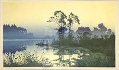 an image of a lake with trees in the background