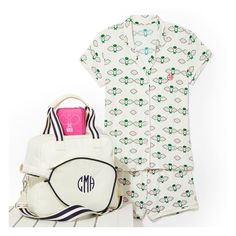 The perfect gift set for your favorite pickleball enthusiast. This set includes a pickleball bag from our best selling Sporty Stripe Collection, plus a set of paddle print PJs and a Travel Jewelry Case to keep your valuables safe while you hit the courts.    Set includes the Pickleball Bag, Pickleball Pajama Set and Travel Jewelry Case.  Please see Product Information for more details.  Imported.  Each item can be monogrammed individually. Pickleball Outfits For Women, Pickleball Gift, Travel Jewelry Case, Travel Jewelry, Pickleball, Jewelry Case, Sale Items, Pajama Set, Gift For Lover