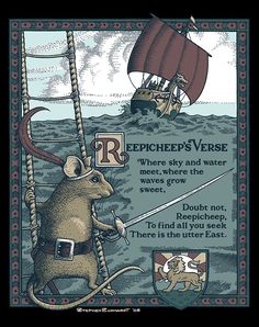 a poster with an image of a mouse and a ship in the background, which says epic