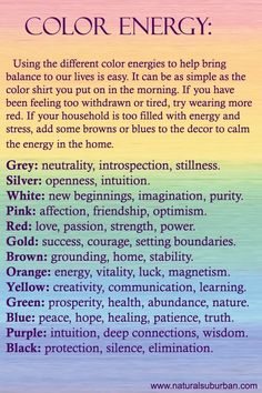 Color Energy, Color Healing, Color Meanings, Energy Work, Color Psychology, Spiritual Healing, Chakra Healing, Color Therapy, Book Of Shadows