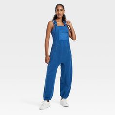 Women's High Pile Fleece Overalls - Joylab™ Sapphire Blue L : Target Fleece Overalls, Blue Lounge, Tank Jumpsuit, Vintage Overalls, Comfy Lounge, Mini Skater Dress, Mini Shift Dress, Sapphire Blue, Caps For Women