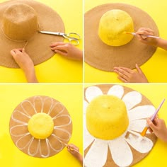 the process to make a sun hat with yarn