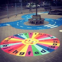 a wheel of fortune painted on the ground