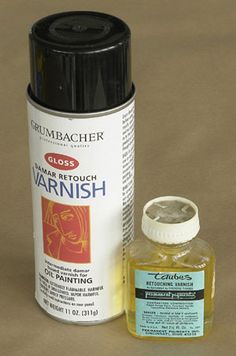 a bottle of varnish next to an empty container