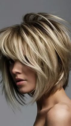 22 Flatter Your Face: Best Choppy Bob Haircuts for All Shapes: Update Blonde Lob Haircut, Hairstyle Everyday, Choppy Layered Hairstyles, Latest Bob Hairstyles, Christmas Urns, Chubby Face, Hairstyle For Chubby Face, Choppy Bob Haircuts, Haircuts For Medium Length Hair