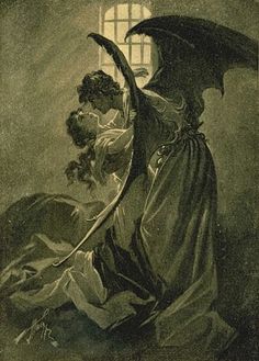 an image of a woman with wings on her head looking out the window at something