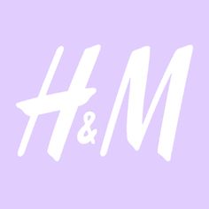 the h & m logo is shown in white on a purple background, and it appears to be made up of letters