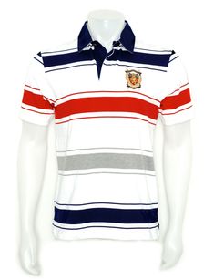 Fahrenheit Casuals Red, Gray and Blue Stripes on White Cotton Blend Collared Polo, Rugby Shirt Fits Men's Size Small Mid weight, 60% Cotton, 40% Polyester polo style shirt for golf or other sport but dressy enough for a casual date. Condition: New with Tags Description: Brand: Fahrenheit Style: Polo Shirt Size Type: Men's Size:  Marked M but Fits Small Color: Red, Blue and Gray on White Pattern: Stripes Closure: 2 Buttons Material: 60% Cotton, 40% Polyester Measurements (Approximate) while laying flat: Chest (pit to pit): 19 inches Sleeve Length(from shoulder seam): 9 inches Shoulder Seam to Shoulder Seam: 18 inches Length (center back neck seam to back hem): 26 inches Across Bottom Hem: 20 inches Please compare measurements to a garment that fits you well. Measurements are listed as a cou Red Short Sleeve Top For Golf, Red Cotton Golf Top, Polo Rugby Shirt, Mens Designer Shirts, Casual Date, Polo Style, Shirt Fits, Tag Sale, Rugby Shirt