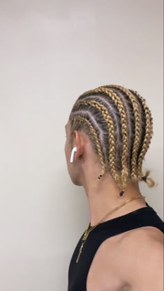 Blonde Cornrows Men, Fighter Braids, Cornrows Braids White, Blond Cornrows, Blonde Cornrows, Corn Roll Hair Styles, Cornrows For Boys, Cornrows Men, White Braids