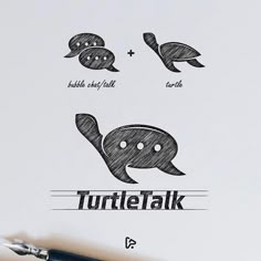 some type of logo for a company called turtle talk