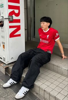 Cute Asian Guy, Sambas Shoes, Sports Jersey Outfit, Liverpool Jersey, Dresses For Formal, Dresses For Formal Events, Muka Lelaki, Asian Guy, Football Jersey Outfit