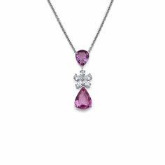 Graff Pink Pear Shape Sapphire Pendant With Pear and Marquise White Diamond Flower Motif Details2 Marquise Diamonds 37cts3 Pear Shape Diamonds .47ctsColor: Fine White. Clarity: VS+TTL Diamond .84cts 2 Pear Shape Sapphires 6.33ctsColor: PinkTTL Sapphire 6.33cts All GIA Certified Sapphire Pendant, Diamond Flower, Marquise Diamond, Pear Shaped Diamond, Watch Necklace, Pear Shaped, Pink Sapphire, Ring Bracelet, White Diamond