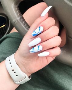 Opi Gel Nails, White Coffin Nails, Marble Nail Designs, Nails Polish, Winged Liner, Marble Nails