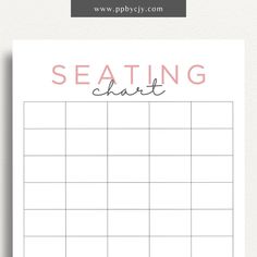 a printable seating chart with the text seating chart