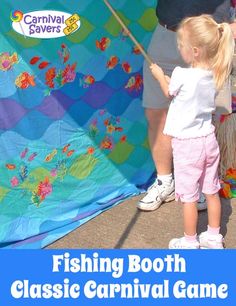 School Carnival Game - Go Fishing. See how to make this booth easy set up and how to play too! Fishing For Candy Game, Carnival Fishing Game, Fall Festival Booth, Fishing Booth, Carnival Activities, Carnival Booths, Fishing Games