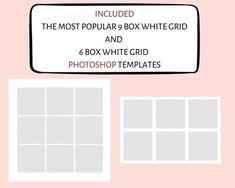 the most popular box - white grid and 6 box - white grid photoshop templates